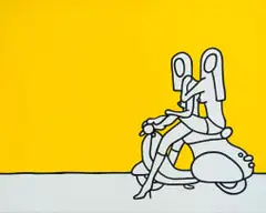 Richard Scott, My Yellow Girls, acrylic on canvas