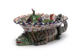 Chameleon Dish with Birds by Ardmore Ceramic Studio, painted and glazed ceramic, sold Mar 2025