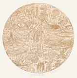 Anna Alcock, Old Stories for New, colour linocut on paper