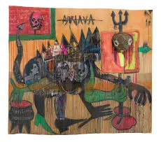 Blessing Ngobeni, Arriava, mixed media on paper