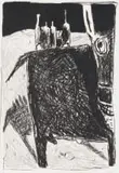 Colbert Mashile, Pokolo (Donkey), single colour chine collé lithograph on paper