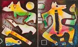 Billy (Joshua) Molokeng, Ubuntu 5; Ubuntu 6, two, oil on canvas