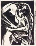 Walter Battiss, Mother and Child, linocut on rice paper