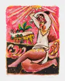 Théo Tobiasse, Untitled (Figure with Goat), colour lithograph on paper