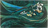 Cecil Skotnes, The Jonge Thomas on Her Beam-Ends, number 7 from the White Monday Disaster portfolio, colour woodcut on paper