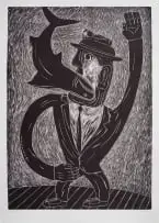 Shark Eater by Norman Catherine, linocut on paper, sold Mar 2025
