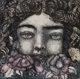 Eris Silke, Cherub and Roses, oil on canvas
