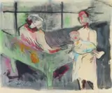 Tyrone Errol Appollis, Domestic Scene, gouache on paper