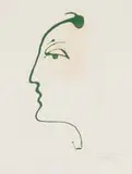 Christo Coetzee, Green Profile Series, oil and pencil on paper
