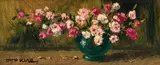 Otto Klar, Carnations in a Green Bowl, oil on board