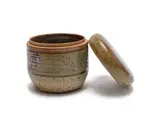 Tim Morris, Vessel with flower motifs, painted and glazed stoneware