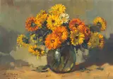 Dino Paravano, Dahlias in a Glass Vase