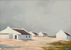 Francois Badenhorst, Coastal Cottages, oil on board