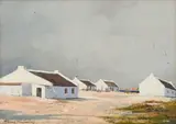 Francois Badenhorst, Coastal Cottages, oil on board