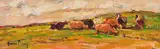 Cattle Grazing by Adriaan Boshoff, oil on board, offered Mar 2025