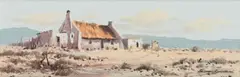 Francois Badenhorst, Landscape with Figures and Cottages II, oil on board