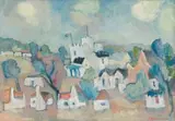 Piet Kannemeyer, Landscape with Castle, oil on board
