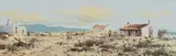 Francois Badenhorst, Landscape with Figures and Cottages I, oil on board