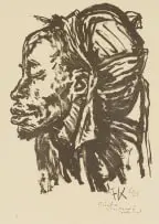 Fritz Krampe, Himba, Kaokoveld South West, lithograph on paper