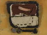 Ernst de Jong, Abstract in Brown and Ochres, mixed media on board