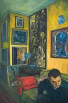 Jan du Toit, Self Portrait with the Art of Christo Coetzee, oil on canvas
