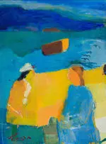 Wendy Anziska, Two Ladies by a Lake, oil on canvas