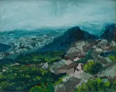 Jan du Toit, On Top of the Mountain - Table Mountain, oil on canvas