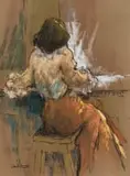 Alexander Rose-Innes, Seated Woman, pastel on paper