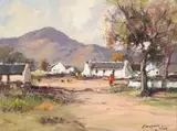 Christiaan Nice, Landscape with Farm Houses, oil on canvas laid down on board