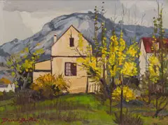 Houses, Paarl by David Botha, oil on canvas laid down on board, offered Mar 2025