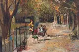 Errol Boyley, At the Zoo, oil on board