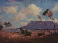 Edward Roworth, View of Table Mountain, oil on canvas