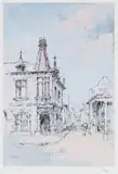 Gregoire Boonzaier, District Six Street Scene, photolithograph on card