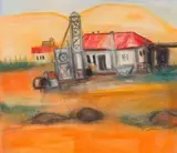 Godfrey Ndaba, Mine Shaft, coloured pencil on paper