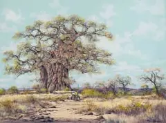 Francois Badenhorst, Baobab with Donkey Cart, oil on board
