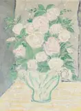 Christo Coetzee, Flowers in a Vase, mixed media and collage on paper