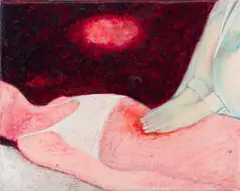Penny Siopis, Thinking of You on This Special Day, glue, ink and oil on canvas