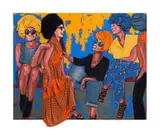 Calixte Hétier Clément, Classy 3, Classy Series, oil and fabric on canvas