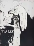 Brett Seiler, Timber, bitumen and roof paint on canvas