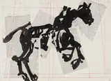 Universal Archive (Horse) by William Kentridge, linocut printed on non-archival pages from the Shorter Oxford English Dictionary, offered Feb 2025