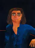 Nabeeha Mohamed, Self Portrait (A Very Serious Artist), oil on canvas