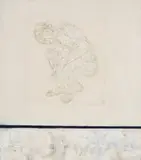 Mahi Binebine, Figure Curled into the Fetal Position, wax and pigment on wood