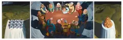 Diek Grobler, The Last Supper, triptych, 1996, oil on board