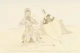 Jabulani Ntuli, Warrior Smoking Cannabis in Preparation for War, watercolour and pencil on paper