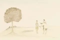 Jabulani Ntuli, One-sided Declaration of Affection, watercolour and pencil on paper