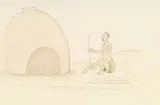 Jabulani Ntuli, Man Starting a Fire, watercolour and pencil on paper