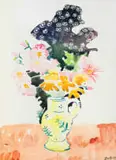 Walter Battiss, Vase of Flowers, ink on paper
