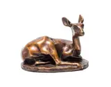 Tienie Pritchard, Recumbent Steenbok, bronze with a brown patina