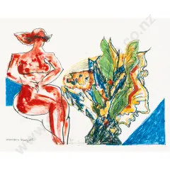 Pat Hanly, Woman + Bouquet