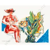 Pat Hanly, Woman + Bouquet